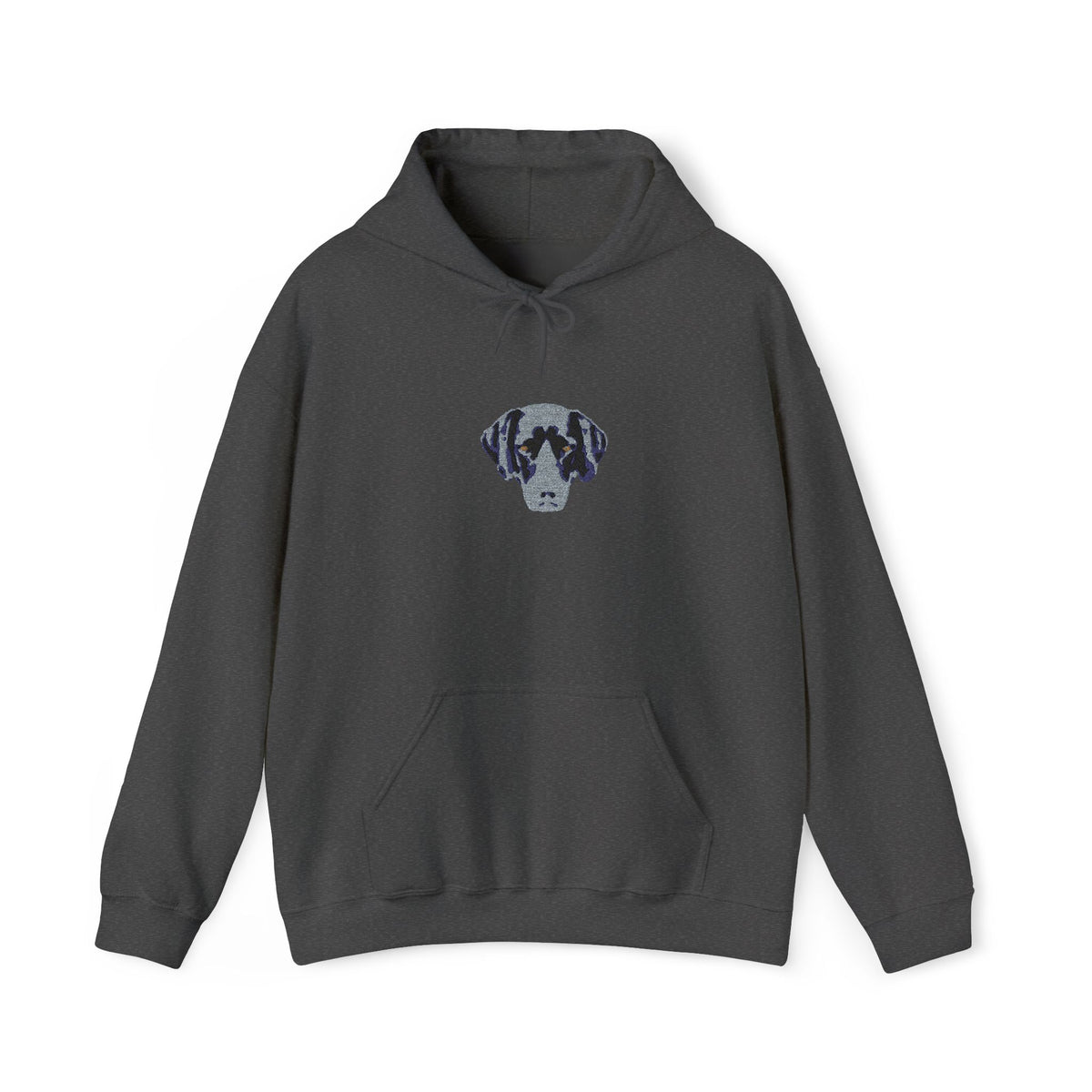 Personalised Embroidered Pet Portrait Hoodie – Dark Colours