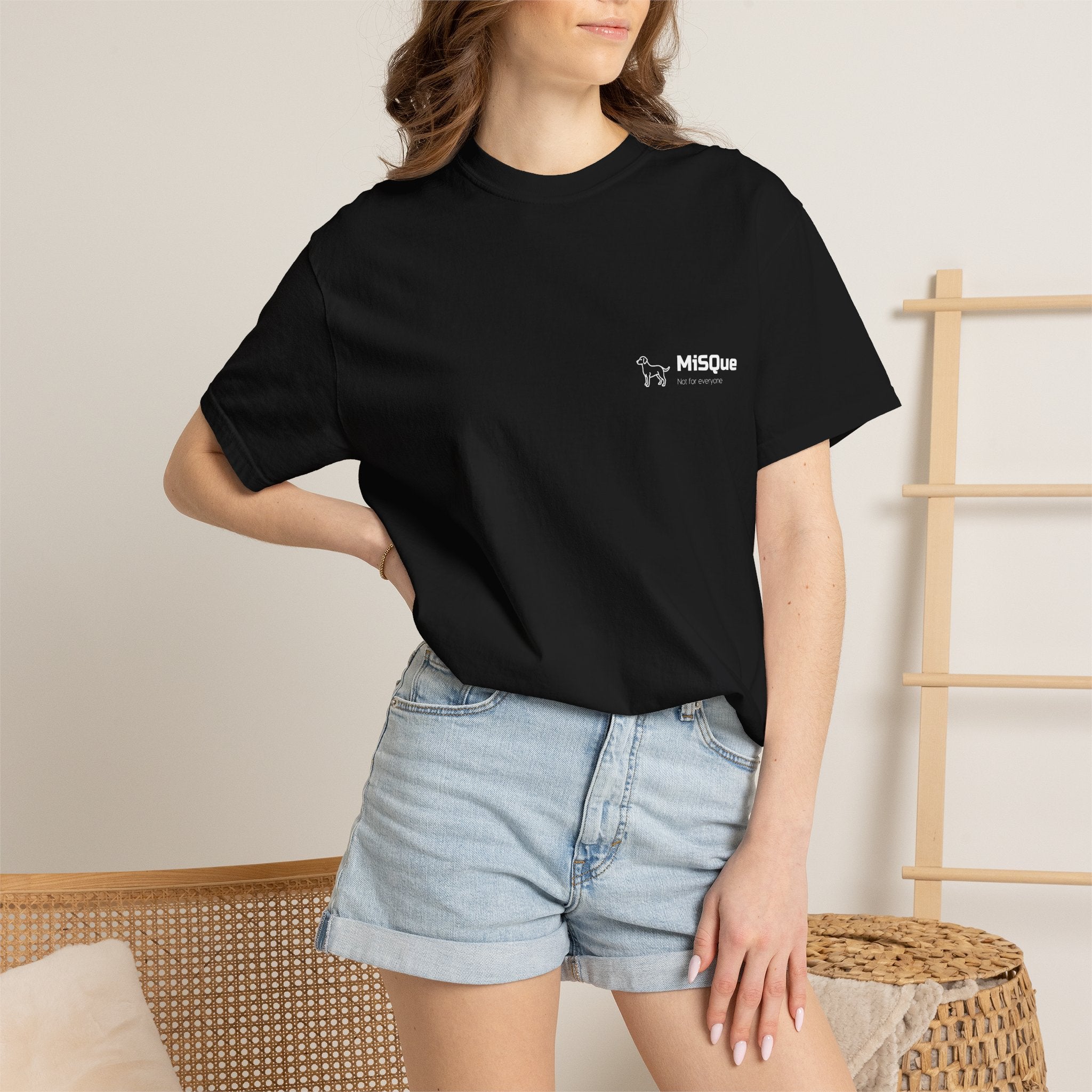 Woman wearing MiSQue Open Horizon T-shirt