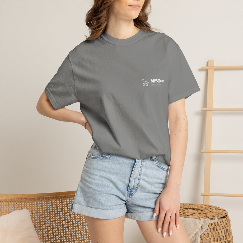 Woman wearing MiSQue Open Horizon T-shirt