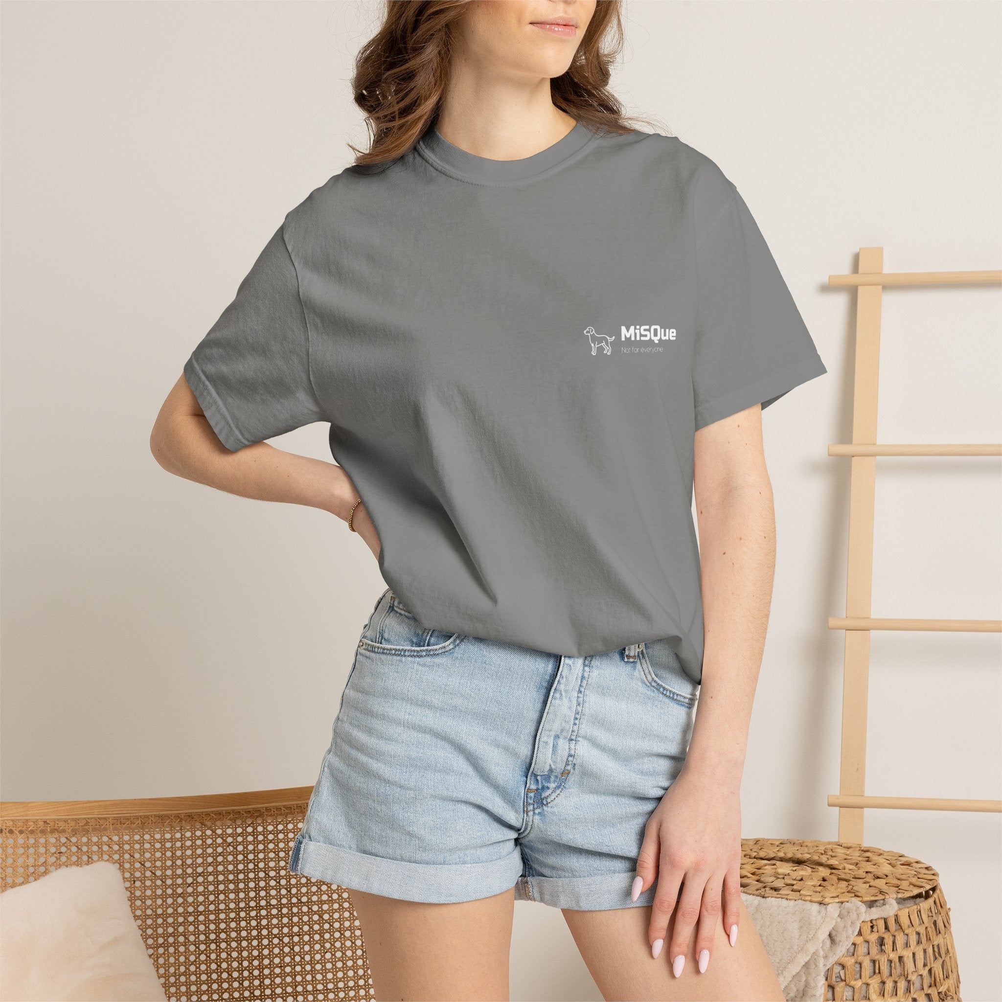 Woman wearing MiSQue Open Horizon T-shirt