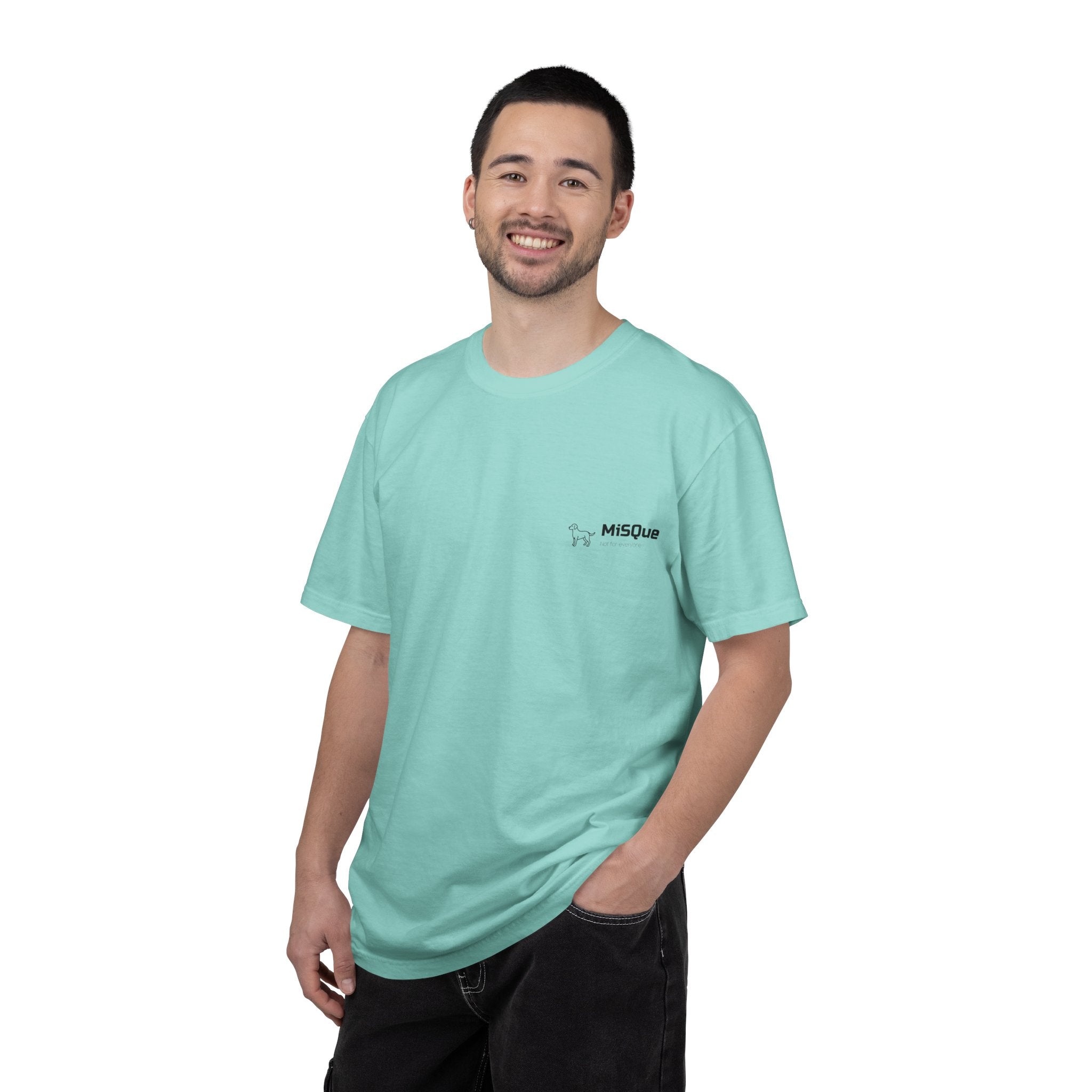 Man wearing MiSQue The Path T-shirt