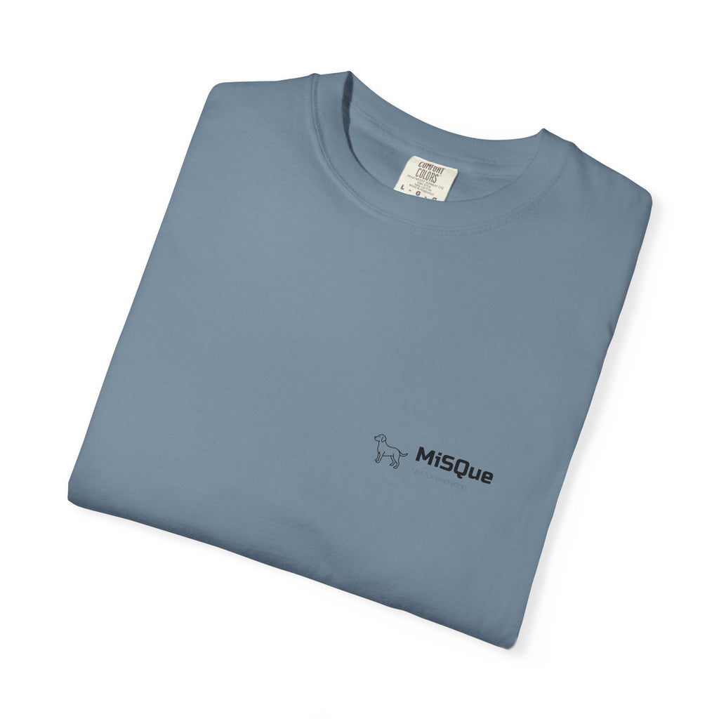Folded MiSQue The Original Labrador T-Shirt in Bay with subtle chest logo