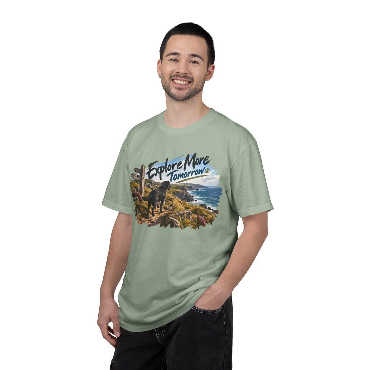 MiSQue Explore More Tomorrow | Walk First Labrador T-Shirt