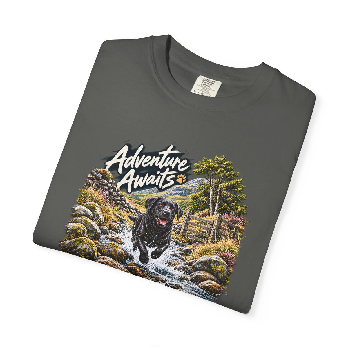 MiSQue Adventure Awaits | Walk First Labrador T-Shirt