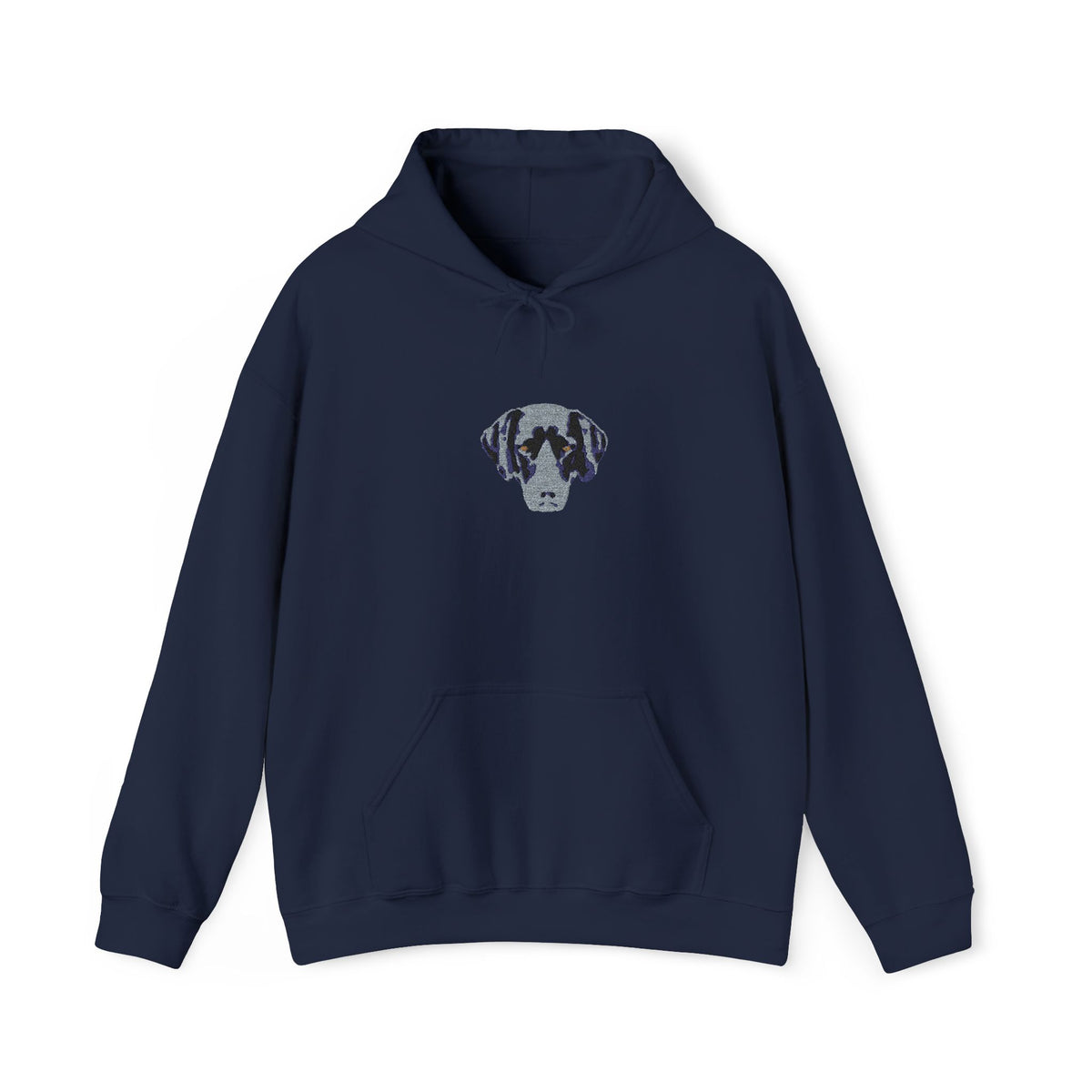 Personalised Embroidered Pet Portrait Hoodie – Dark Colours