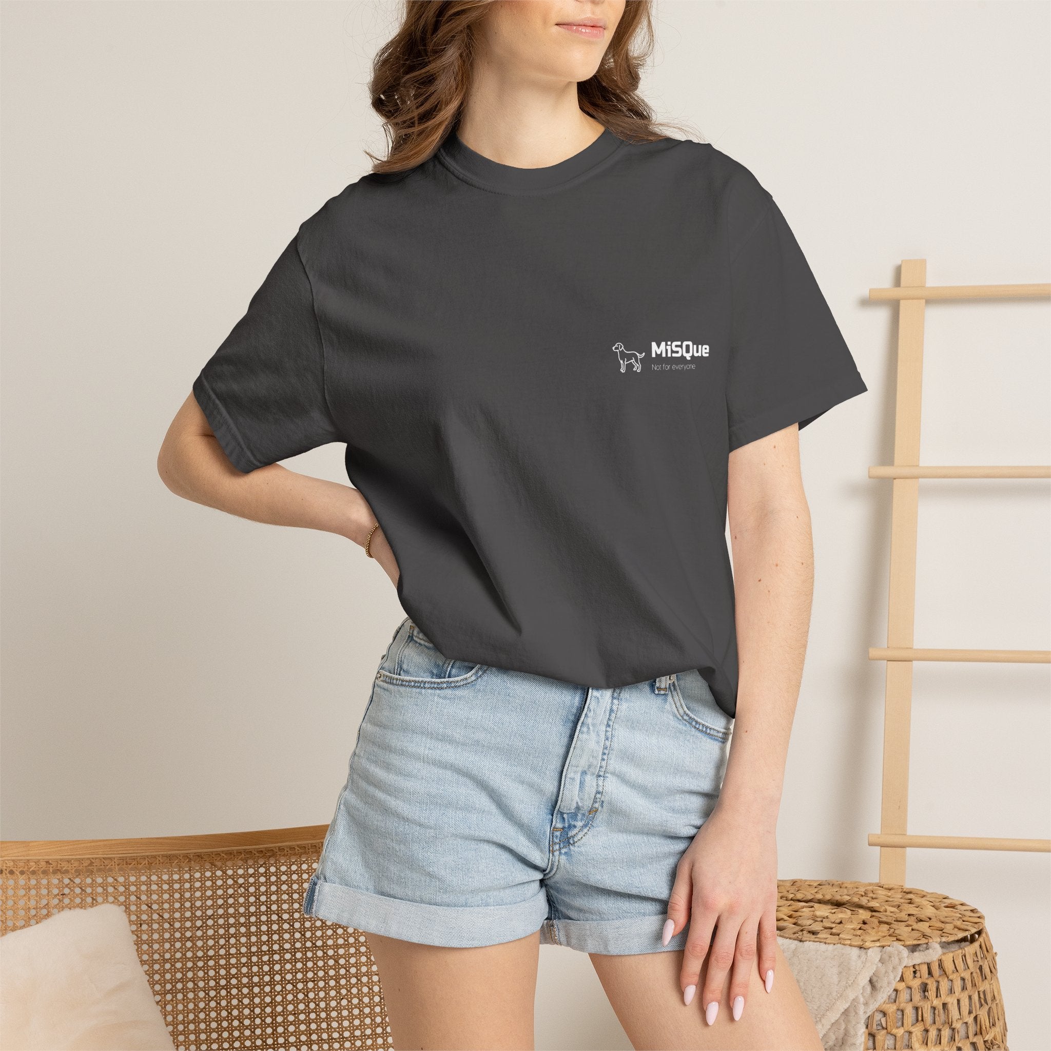 Woman wearing MiSQue Open Horizon T-shirt