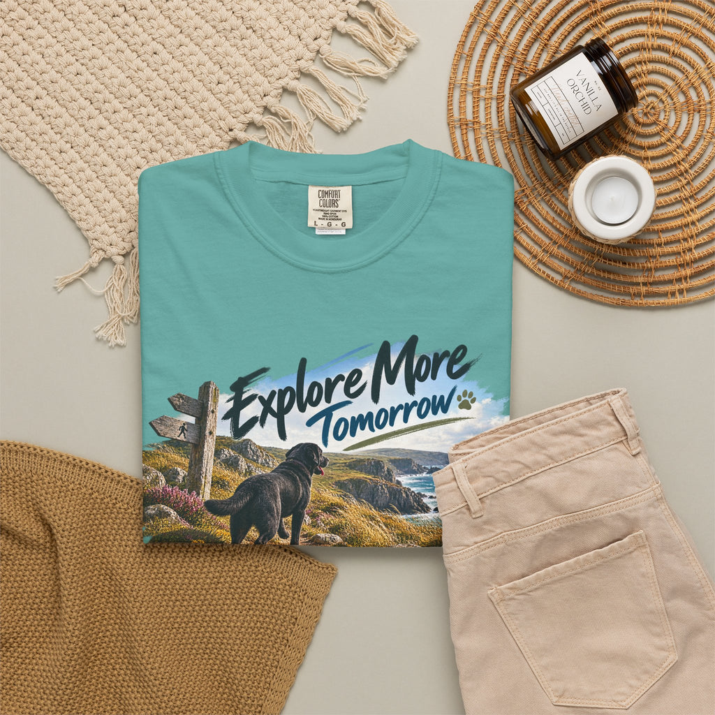 MiSQue Explore More Tomorrow | Walk First Labrador T-Shirt