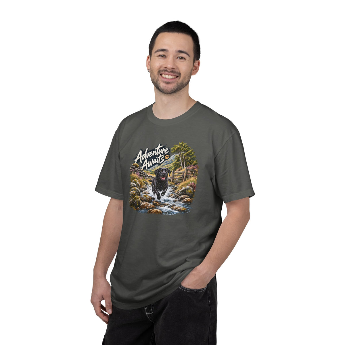 MiSQue Adventure Awaits | Walk First Labrador T-Shirt