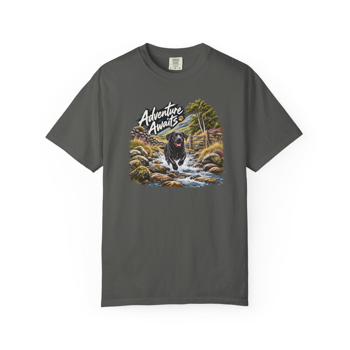 MiSQue Adventure Awaits | Walk First Labrador T-Shirt