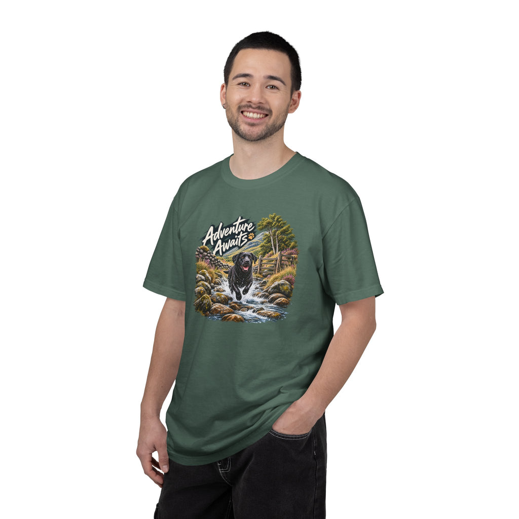 MiSQue Adventure Awaits | Walk First Labrador T-Shirt
