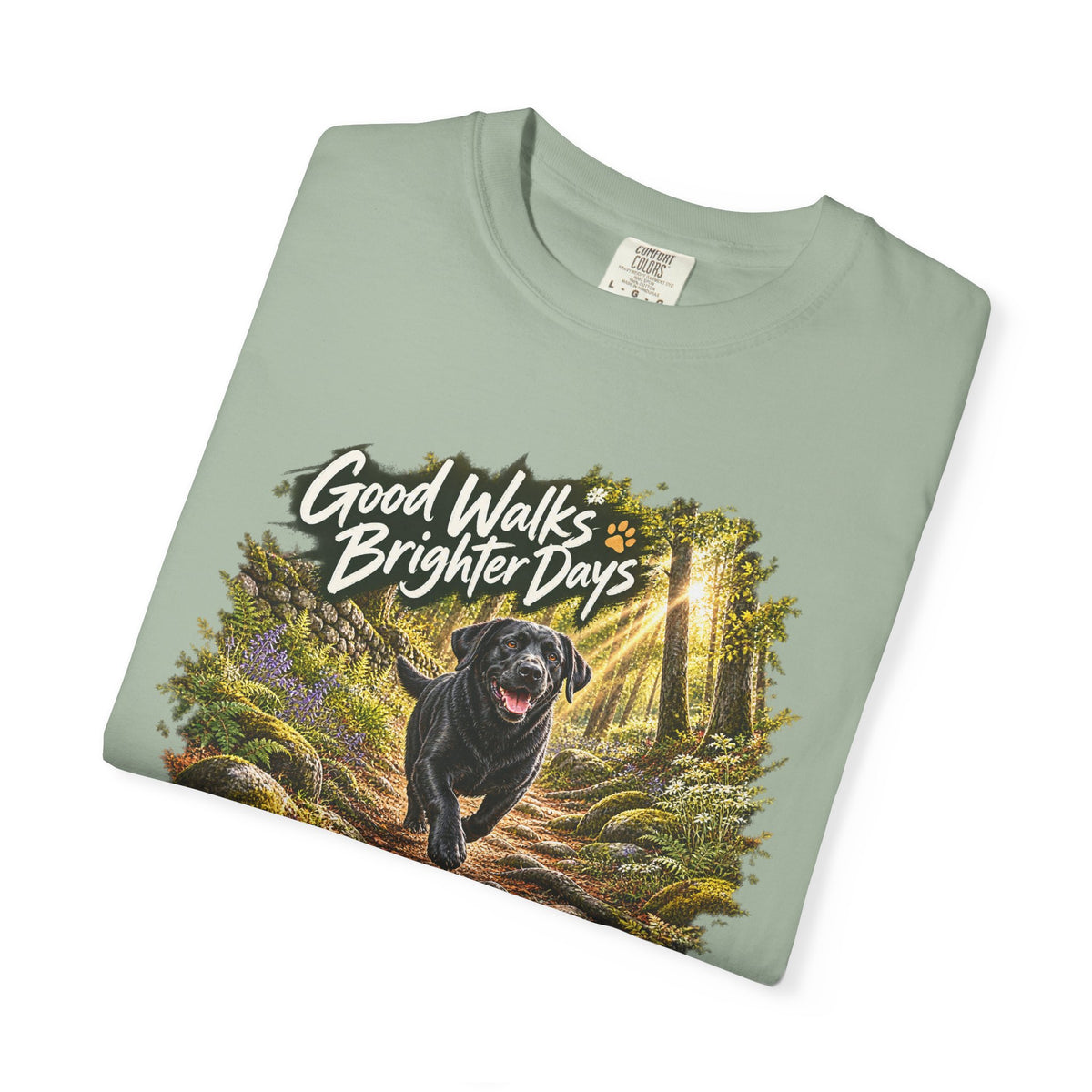 MiSQue Good Walks, Brighter Days | Walk First Labrador T-Shirt