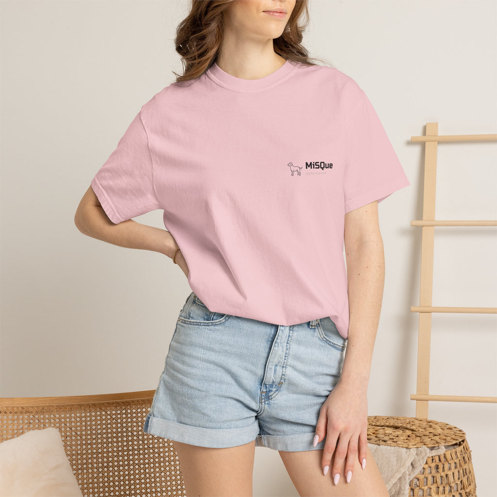 Woman wearing MiSQue The Trail T-shirt in pink