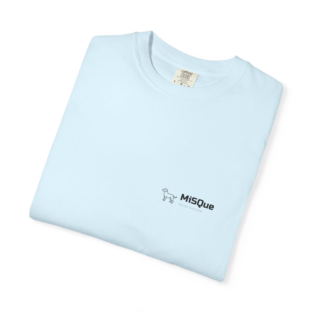Folded MiSQue The Original Labrador T-Shirt in Ice Blue with subtle chest logo