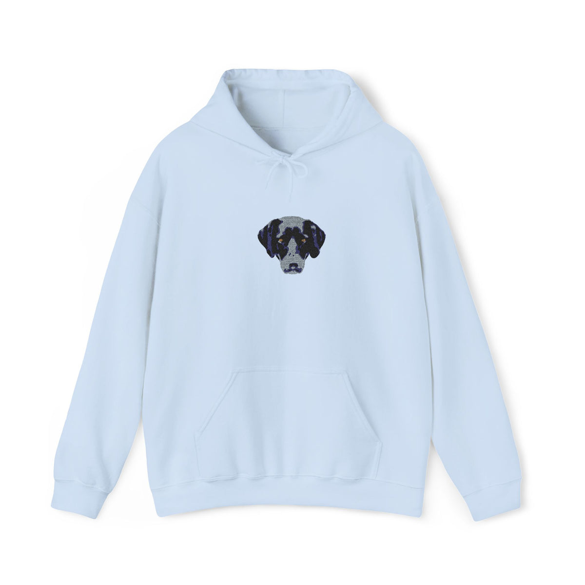 Personalised Embroidered Pet Portrait Hoodie – Light Colours