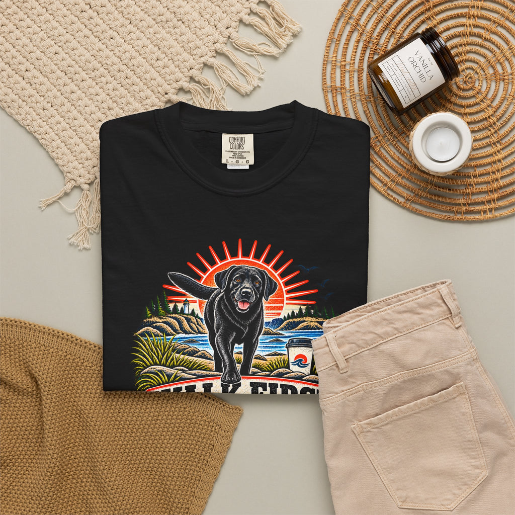 MiSQue Walk First — Coffee After Labrador T-Shirt
