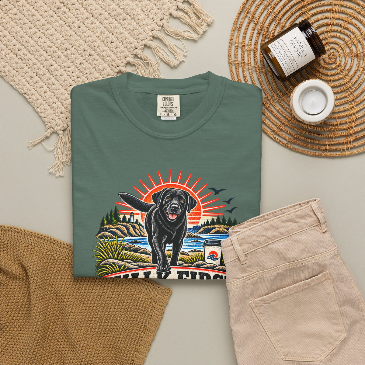 MiSQue Walk First — Coffee After Labrador T-Shirt