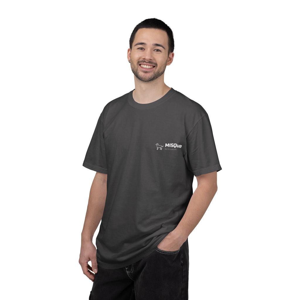 Man wearing MiSQue Open Horizon T-shirt